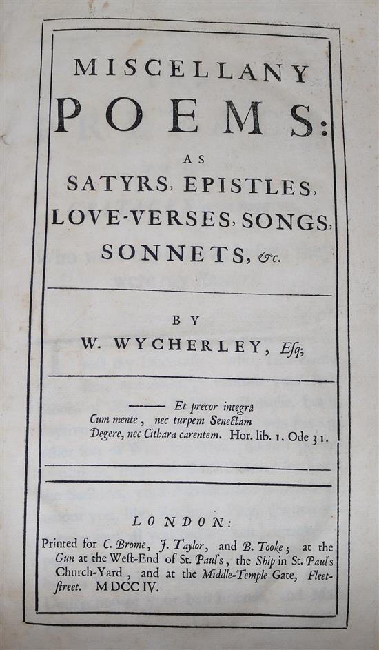Wycherley, William - Miscellany Poems & Clarendon, Edward Hyde, The History ...